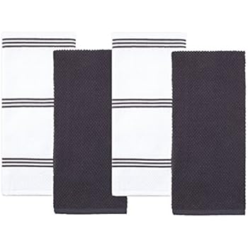 Sticky Toffee Cotton Terry Kitchen Dish Towel, Gray, 4 Pack, 28 in x 16 in