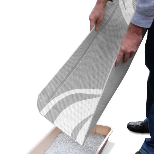 PetFusion SmartGrip EXTRA LARGE Cat Litter Mat, Gray, (35 x 24"). [Easy