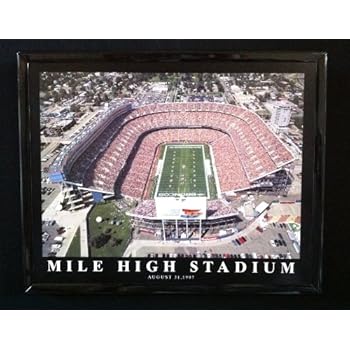 Denver Broncos Old Mile High Stadium Aerial Photo Framed