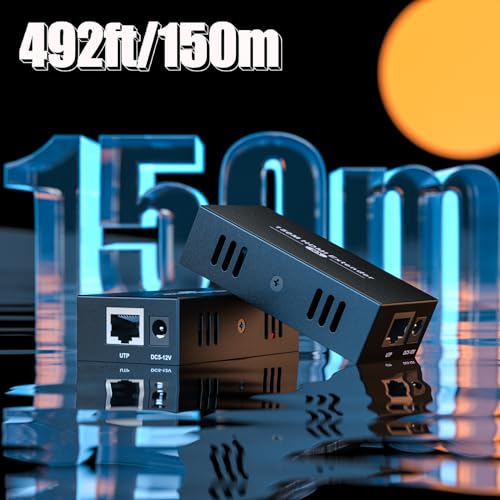 PWAY DT264 HDMI Extender Over Ethernet 150M 492ft HDMI to RJ45 over Cat5e/6/7 Ethernet Transmitter HDMI Receiver Support Loop out