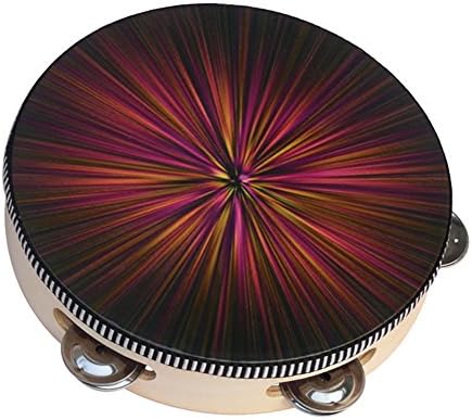 JYFY 8 inch Wood Handheld Tambourine Single Row Drum Percussion Toy Musical Instrument (B)