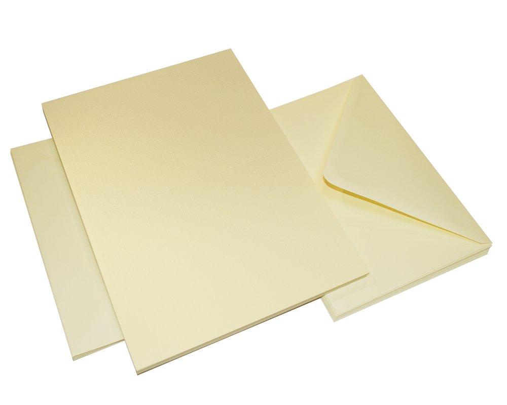 Craft UK 2252 C5 Linen Card and Envelope pack of 25 - Ivory — image 1