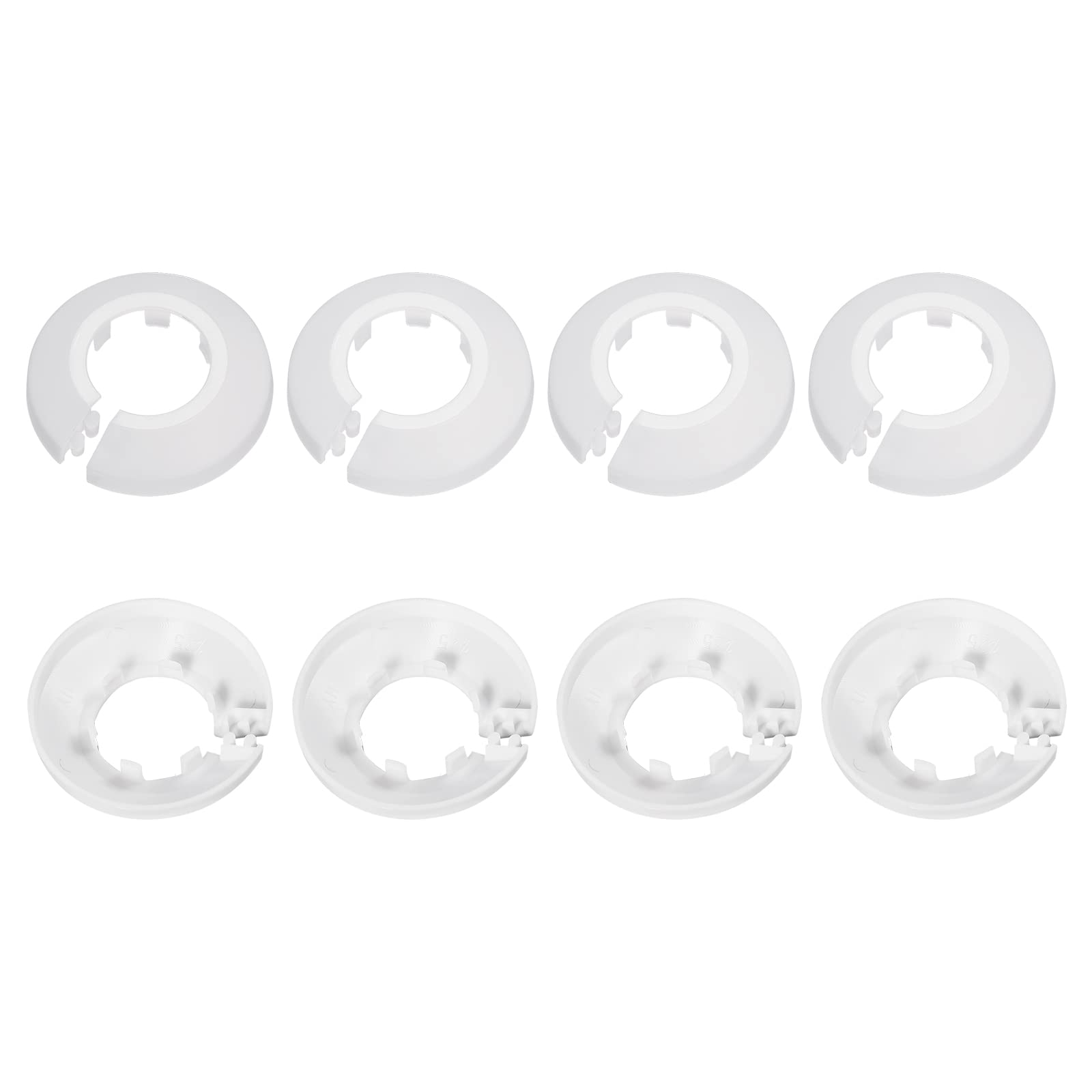 DTGN 55x13mm(DxT) Pipe Cover Decoration - 10Pack - Good for Bathroom Kitchen 25mm Dia Pipe - PP Plastic Escutcheon - White
