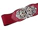 Women Wide Metal Stretch Elastic Waist Belt Red Size XL CL0414-4