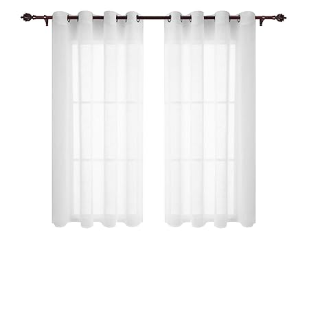 Deconovo Home Decorations Semi Transparent Curtain Voile Panels