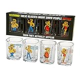 Ink Slate Set of 4 Funny Shooter Square Shot Glasses, 2-Ounce