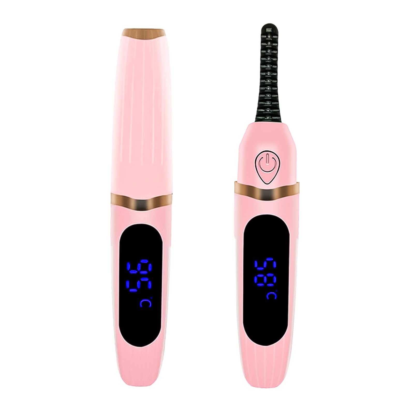 GMHLLES Heated Lash Curler, Heated Eyelash Curler, Rechargeable Heated Eyelash Curler with LED Display, 3 Gear Temperature Control Electric Eyelash Curler for Eye Beauty Makeup(Pink)
