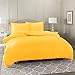 Nestl Yellow Duvet Cover Queen Size - Soft Double Brushed Queen Duvet Cover Set, 3 Piece, with Button Closure, 1 Duvet Cover 90x90 inches and 2 Pillow Shams
