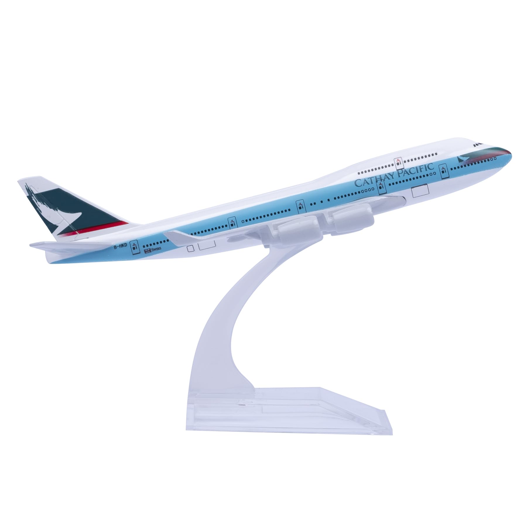 Bswath Model Airplane 1:400 Scale Cathay Pacific B747 Die-cast Alloy Plane for Gift and Collection, White