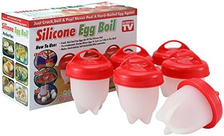 Egglettes Egg Cooker AS SEEN ON TV silicone egg boiled non Stick egg Poacher no Shell egg steamer.New model of 2018, thickening design,more stable.6 Pack.