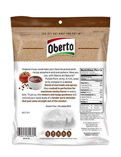 Oberto All-Natural BBQ Pulled Pork Jerky, 2.75 Ounce (Pack of 4)
