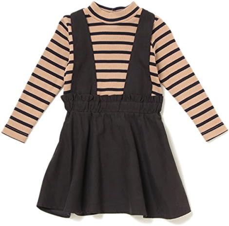 Amazon プティマイン Petit Main ボーダー 無地ウエストフリルドッキングワンピース ガールズ 通販