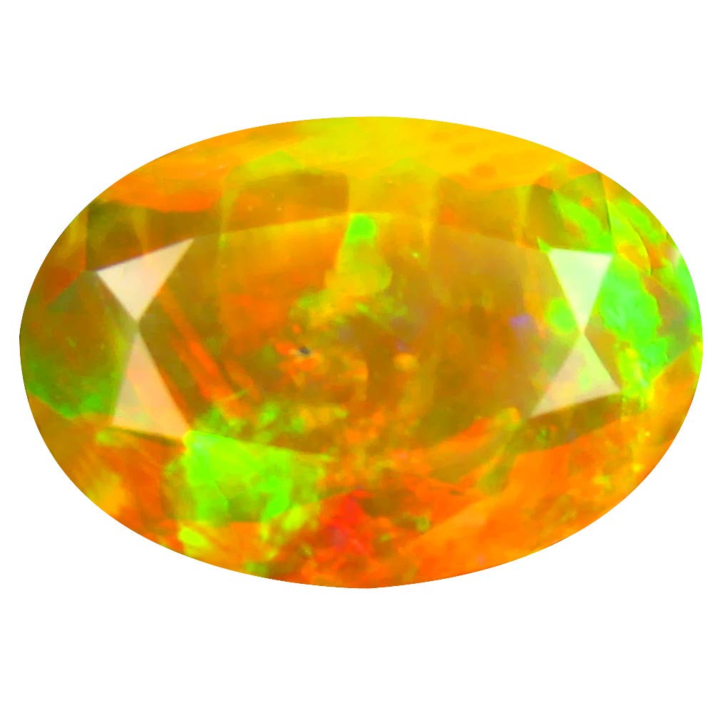 2.12 ct Oval Cut (12 x 9 mm) Un-Heated Transparent Quality Ethiopian Welo Rainbow Opal Natural Loose Gemstone