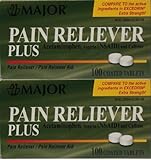 Headache Pain Relief Generic for Excedrin Extra Strength Acetaminophen Aspirin & Caffeine Tablets 100 Per Bottle Pack Of 2 Total 200 Tablets