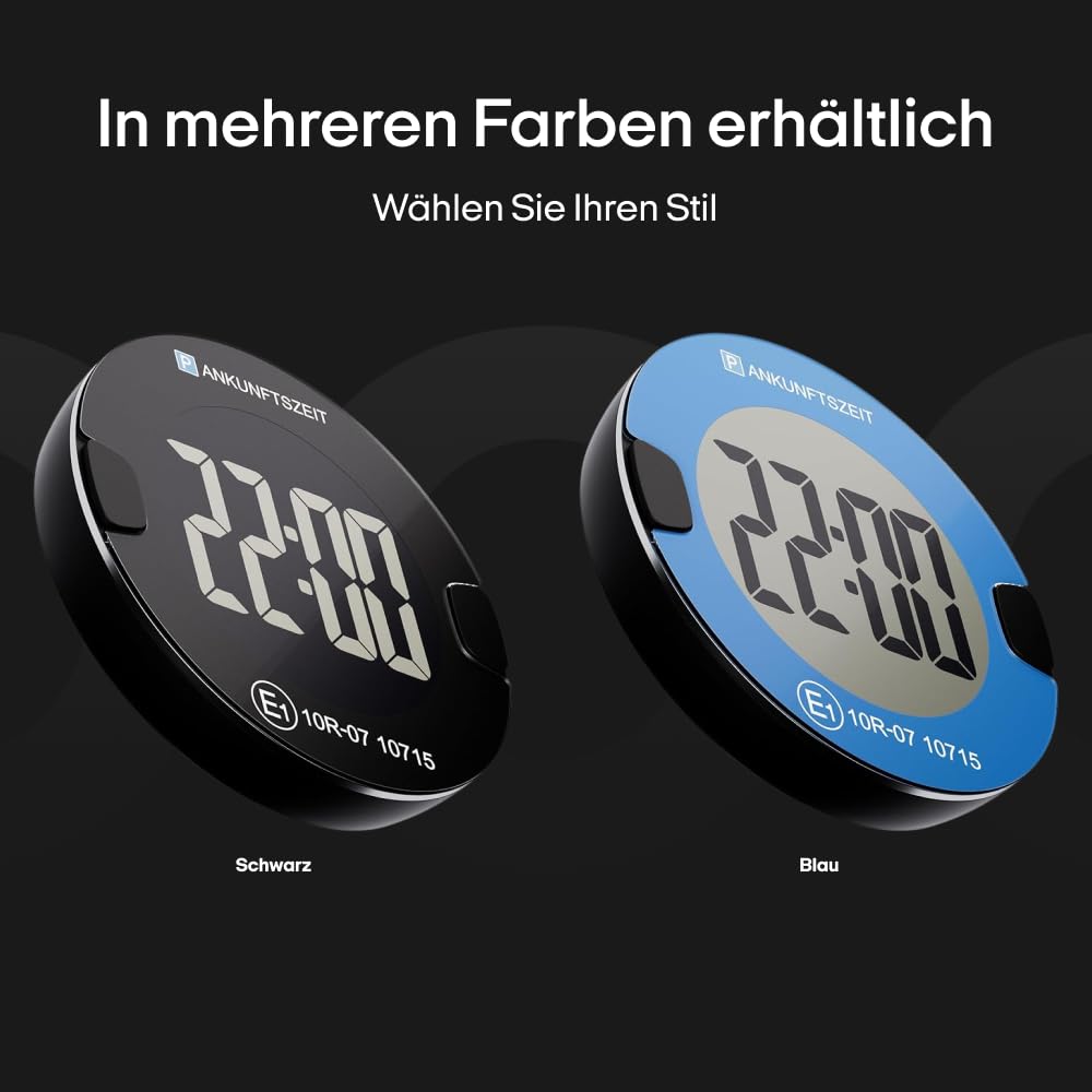OOONO P-DISC NO4 – Elektronische Parkscheibe im kompakten Design mit automatischer Zeiteinstellung, Hochkontrast-Display & bis zu 3 Jahren Batterielaufzeit (Schwarz) 9