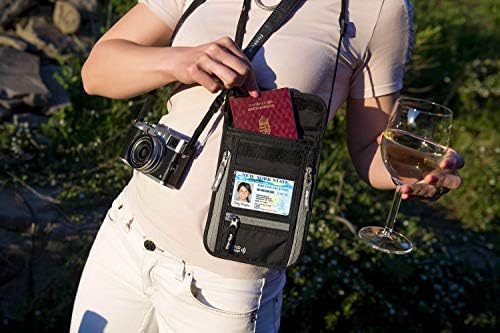 My-JAXO Premium Family Travel Neck Pouch Wallet Safety Passport Holder Keep Cash And Documents Safe for Men and Women Peace Of Mind on your Travel with RFID Blocking Black, Grey, Red 5 My-JAXO Premium Family Travel Neck Pouch Wallet Safety Passport Holder Keep Cash And Documents Safe for Men and Women Peace Of Mind on your Travel with RFID Blocking Black, Grey, Red