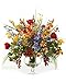 Petals Glorious Garden Artificial Silk Flower Centerpiece with Glass Vase