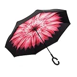 Ylovetoys Inverted Umbrella Double Layer Windproof Reverse Umbrella for Car and Outdoor Use