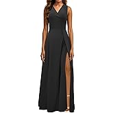 Formal Dress for Women Elegant V Neck Sleeveless Sexy High Split Evening Party Cocktail Prom Long Dresses