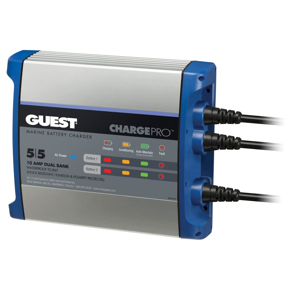 Guest 2711A Guest On-Board Battery Charger 10A / 12V, 2 Bank, 120V Input Image
