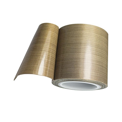 PTFE Coated Fabric Tape Teflon Adhesive Tape High Temperature Vacuum, Hand and Impulse Sealers Machine Sealing Tape 0.18mm Thick (50mm-5M)