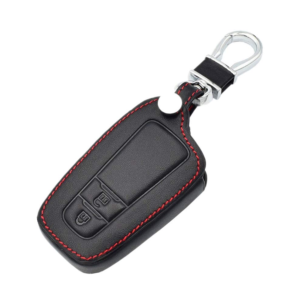Happyit Leather Car Key Cover Cases for Toyota C-HR Prius 2 Buttons Keyless Remote Control Accessories with keychain