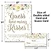 Oh Boy Love It Guess How Many Kisses Game Cards White and Gold Floral | 50 Cards Plus one Double Sided Sign | Candy Guessing Game, Kisses for The Soon to be Mrs | Bridal Shower Fun Game
