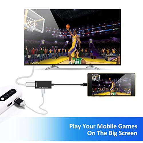 MHL Micro USB to HDMI Cable Adapter, MHL to HDMI 1080P Video Graphic Converter with Video Audio Output for Samsung Galaxy S5 S4 S3 Note 3 Note 2 Note 8 Phones & Tablets with MHL Function (Black)
