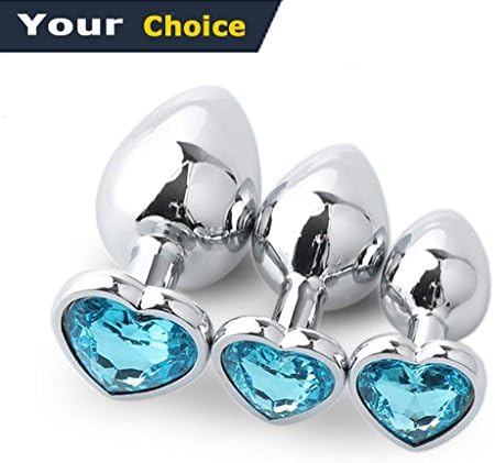 PLA93OE Stainless Steel Diamonds Funny Plug Toys for Beginner Couple - Light Blue