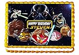 Angry Birds “Star Wars” 1/4 Sheet Edible Photo Birthday Cake Topper. ~ Personalized!
