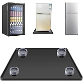 20x20 Inch Mini Fridge Silicone Mat with 4 Fridge Stand Raiser Raised Edges | Waterproof Silicone, Silicone Under Fridge Mat, Floor Protection, for Mini Refrigerator, Wine Coolers, and Appliances