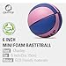 Chastep Toy Basketball, Mini Foam Ball 6 Inch. Soft and Bouncy, Safe to Play, Blue & Pink