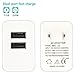 Wall Charger, Mifine 15W Ultra Mini Dual Port Travel Wall Charger 2.4A Output for iPhone iPad Android Phone USB Powered Mobile Devices(White)