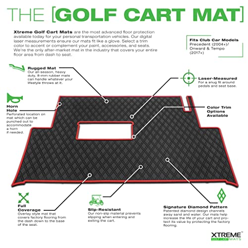 Xtreme Mats Club Car Golf Cart Mat, Full Coverage Golf Cart Floor Liner Mats Fits Club Car