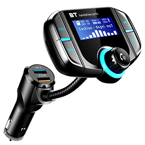 Transmisor FM Bluetooth Coche ICOUVA Transmisor FM Adaptador de radio inalámbrico Manos