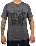 Men's Annex Galleon Victorian Ship Tee Shirt Nautical Pirate T-Shirt Vintage Art