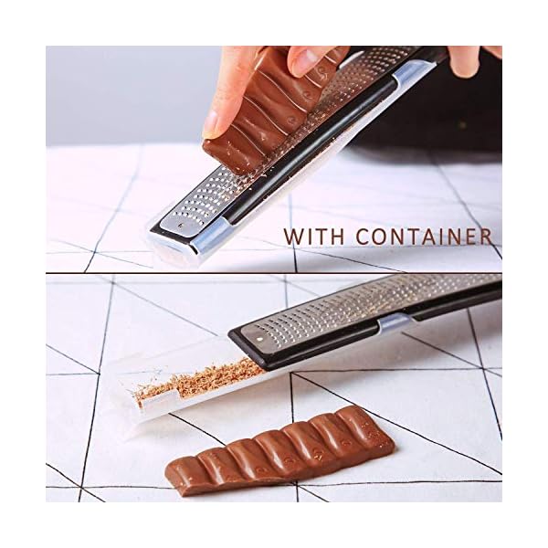 Lemon-Zester-Raniaco-Cheese-Grater-Zester-for-Kitchen-Ginger-Garlic-Nutmeg-Citrus-Garlic-Orange-Chocolate-Vegetables-Fruits-Razor-Sharp-Stainless-Steel-Blade-Protective-Cover-Black Lemon Zester Graters, Raniaco Cheese Grater Zester for Kitchen Ginger Garlic Nutmeg Citrus Garlic Orange Chocolate…