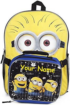 Personalized Despicable Me 3 Lunch Box with Backpack Book Bag - 16 Inches