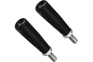 MroMax 2Pcs Revolving Handles Crank Handles M8x15mm Threaded Handle Grip Plastic Metal Knob Handwheel for Woodworking Machine, Milling Machine, Lathe Machine, Machinery Replacement Parts