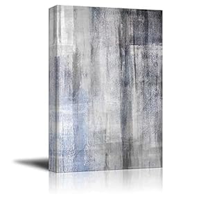 Blue and Silver Textured Stripes with a Grainy Texture Over It - Canvas Art Home Art - 12x18 inches