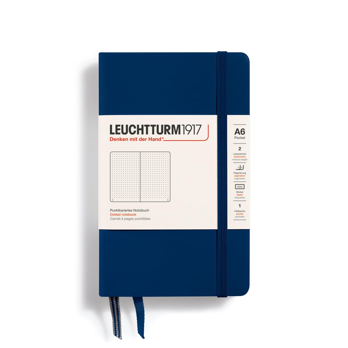 Leuchtturm 90mm x 150mm A6 Pocket Dots Notebook - Navy