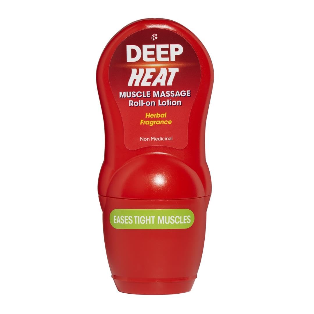 Deep Heat Muscle Massage Roll-on Lotion, Ease Tight Muscles, 50ml (Pack of 1)