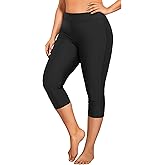 Pinup Fashion Swim Pants Women - Swimming Capris High Waisted Swimsuit Leggings UV Swimwear Tights
