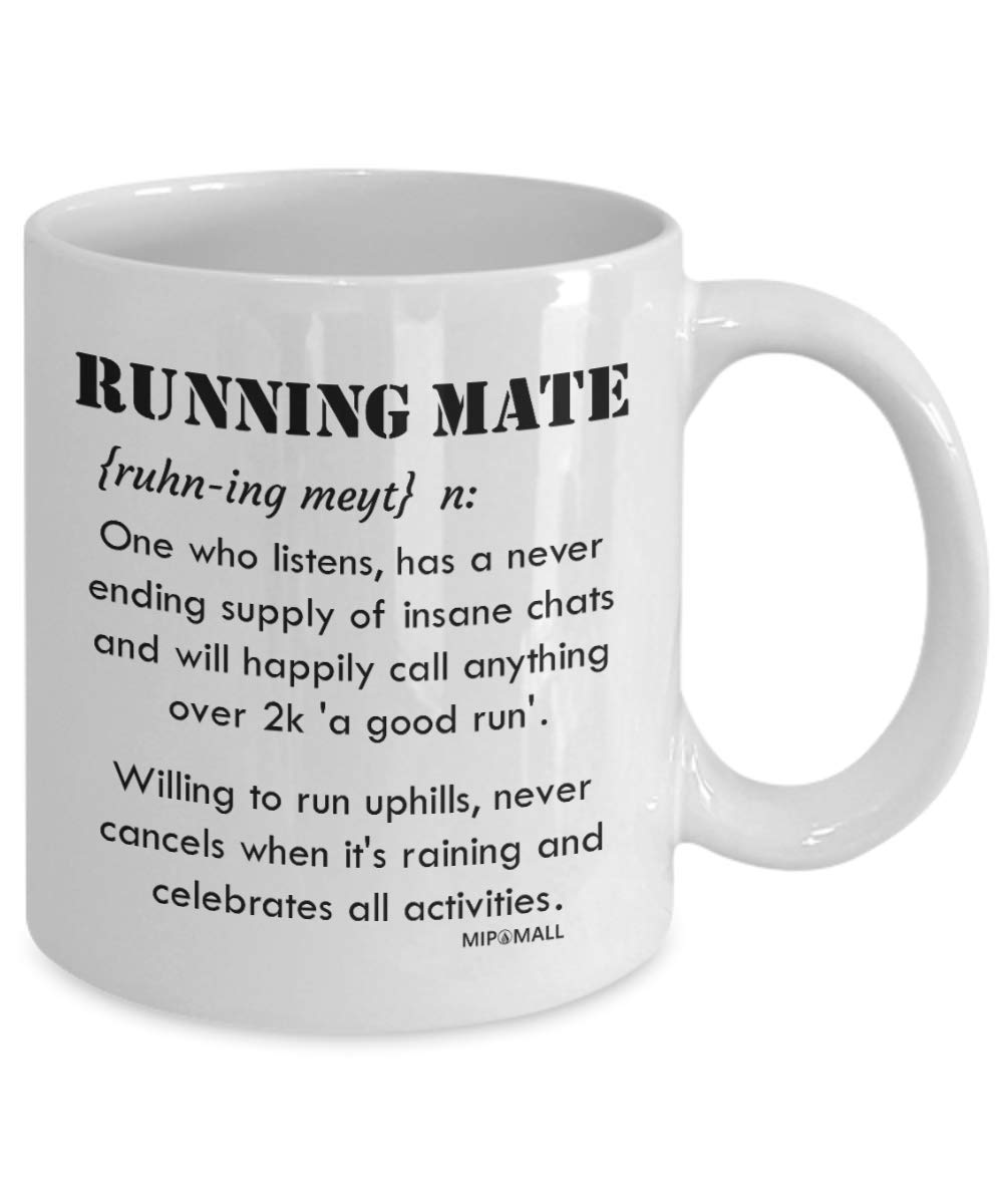 MIPOMALL Running Mugs for Women Men Best Friends, Birthday Gifts for him her, Christmas Presents Gifts, Running Mate, MG0015