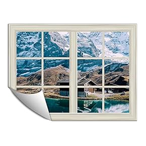 Wall Paper Small Wall Mural Beautiful Scenery Out of The Window Wall Art Removable Wall Decoration for Bedroom Living Room - 24x32 inches