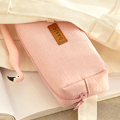 iSuperb Cotton Linen Pencil Case Student Stationery Pouch Bag Office Storage Organizer Coin Pouch Cosmetic Bag