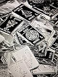 TEN One Gram .999 pure Silver Bars with random designs in a jewelry pouch