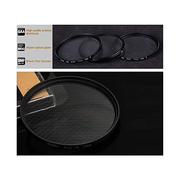 Linghuang Zomei 82 mm Filter, glitzernd, dünn, (4 + 6 + 8 Punkte), Kreuzfilter Light Flare definiert das Objektiv Stern… – Bild 5