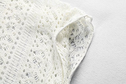 CM-Kid Womens Bikini Cover Up Lace Crochet Beachwear Summer Long Blouse - Thumbnail 5