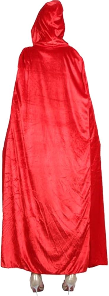 Urban CoCo Women's Costume Full Length Crushed Velvet Hooded Cape (Green): Clothing